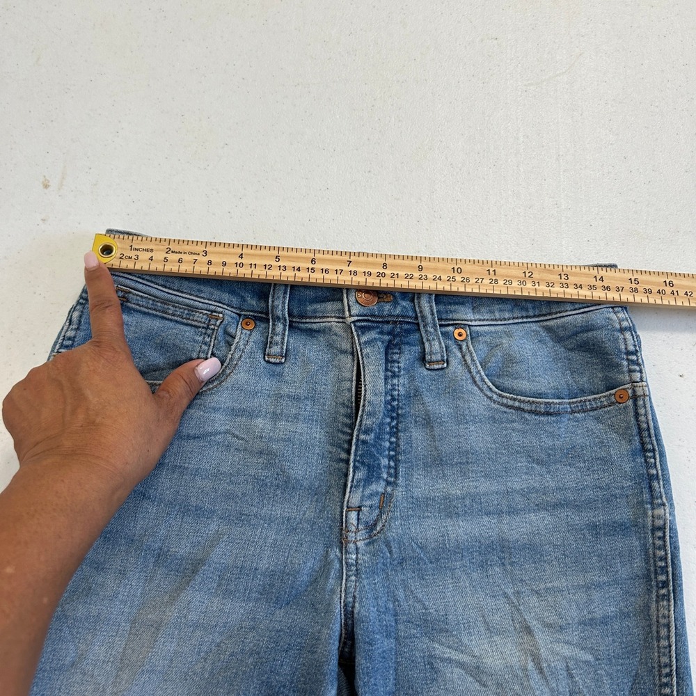 Madewell Stovepipe Jeans 27P Medium Wash Blue High Rise Straight Leg Denim - Picture 6 of 8